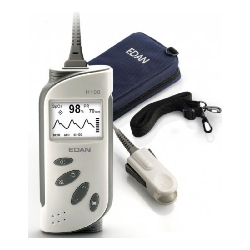 OXIMETRO SATUROMETRO PORTATIL CON SENSOR Y ESTUCHE MARCA EDAN Mod. H100