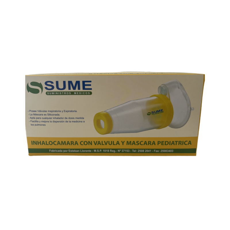 INHALOCAMARA C/ MASCARA ADULTO Y PEDIATRICA SUME