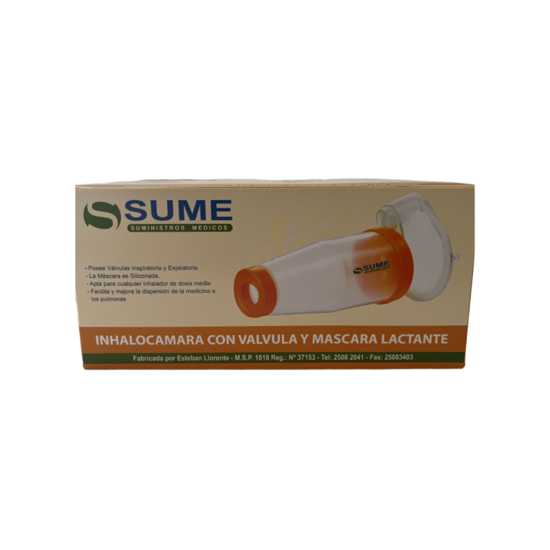INHALOCAMARA C/ MASCARA ADULTO Y PEDIATRICA SUME