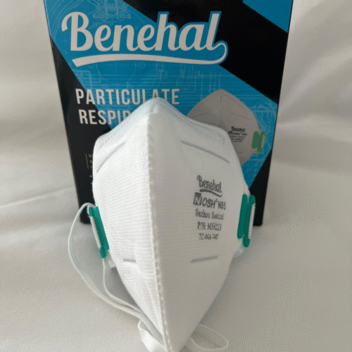 TAPABOCA ALTA EFICIENCIA N95 (sin válvula) marca Benehal - certificado por NIOSH - ajusta elast. a la cabeza