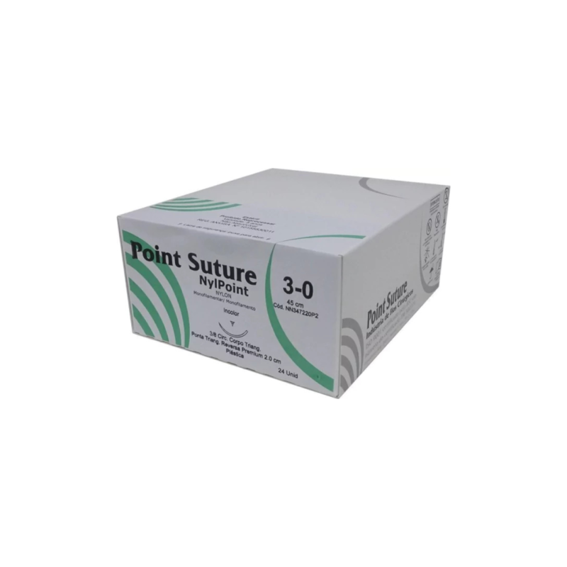 SUTURA TIPO ETHILON (Nylon)   2-0 // 3-0 // 4-0 // 5-0 // 6-0 marca Point Suture