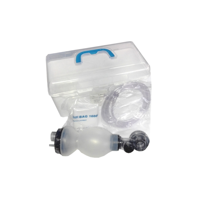 AMBU, RESUCITADOR SILICONA autoclavable, reusable, con valija, ADULTO, PEDIATRICO o NEONATAL