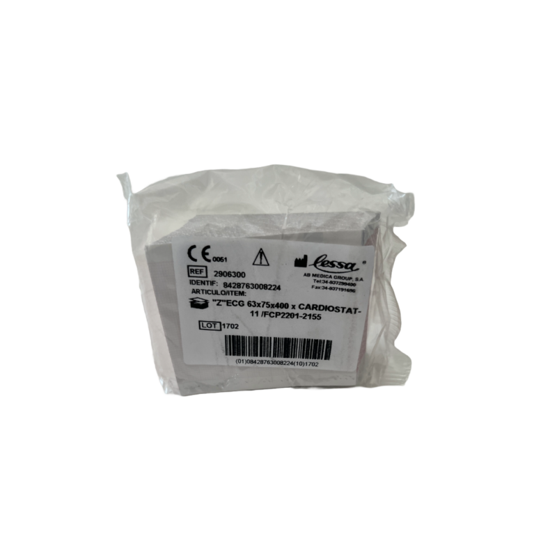 PAPEL PARA ECG EN BLOCK 63mm x 75mm (fukuda y otros)