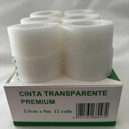 CINTA PLASTICO 2.5cm TIPO TRANSPORE transparente (PREMIUM CH)