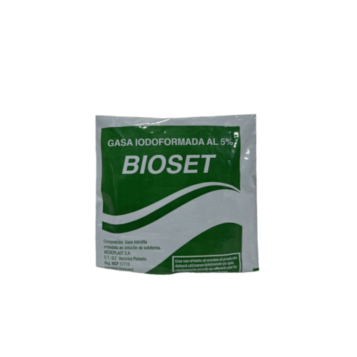 GASA YODOFORMADA AL 5% Y 10% Bioset